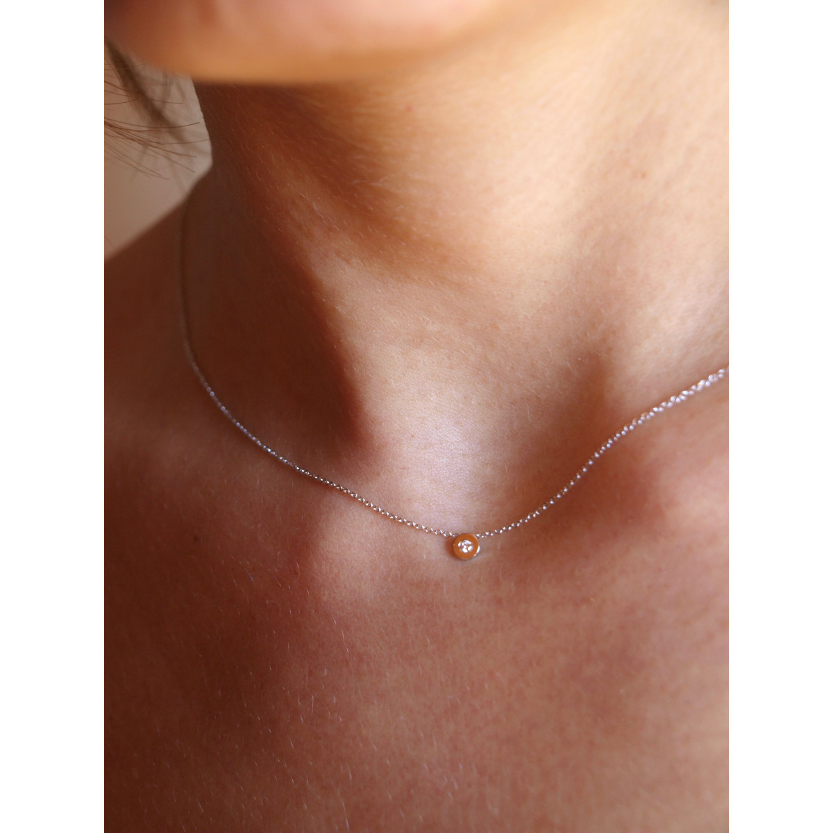 COLLAR EKAN ORO BLANCO DIAMANTE - 088073