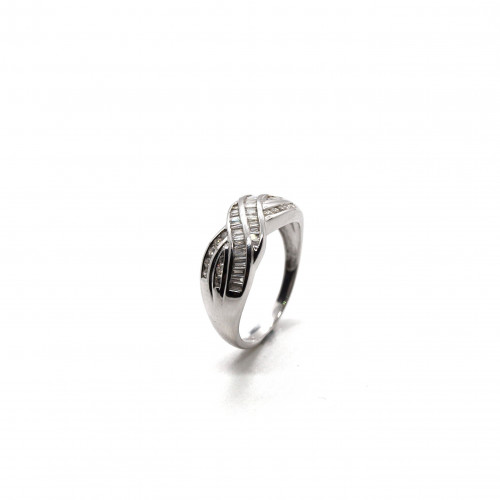 ANILLO CRUZADO OR BLANCO BAGUETTES CLIMENT 1890 - S-20-R17480/BR