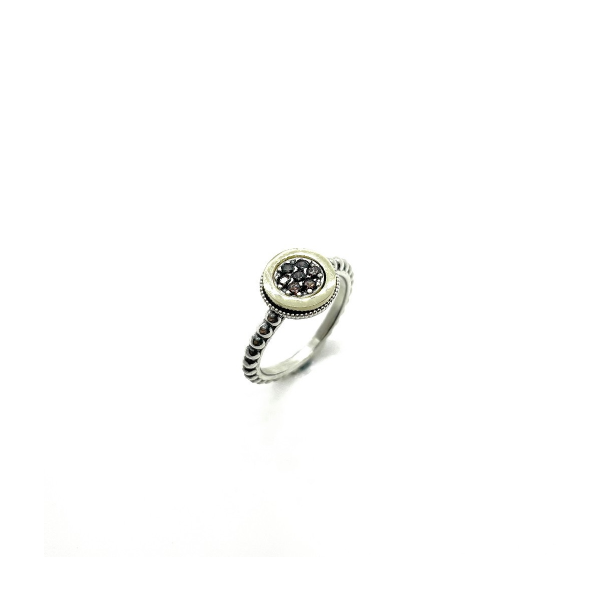 ANILLO TOP SILVER MARRÓN ORO - AN6768PP