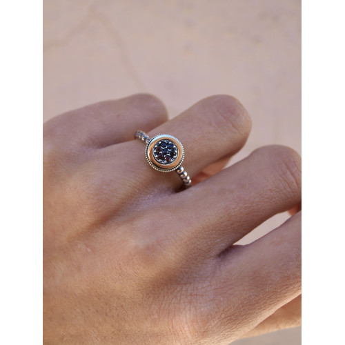 ANILLO TOP SILVER MARRÓN ORO - AN6768PP