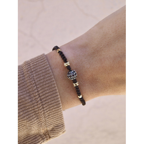 PULSERA TOP SILVER MARRÓN - PU6730PMAZM