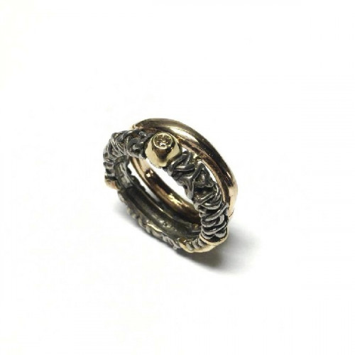 SILVER AND GOLD MISANI RING - A744