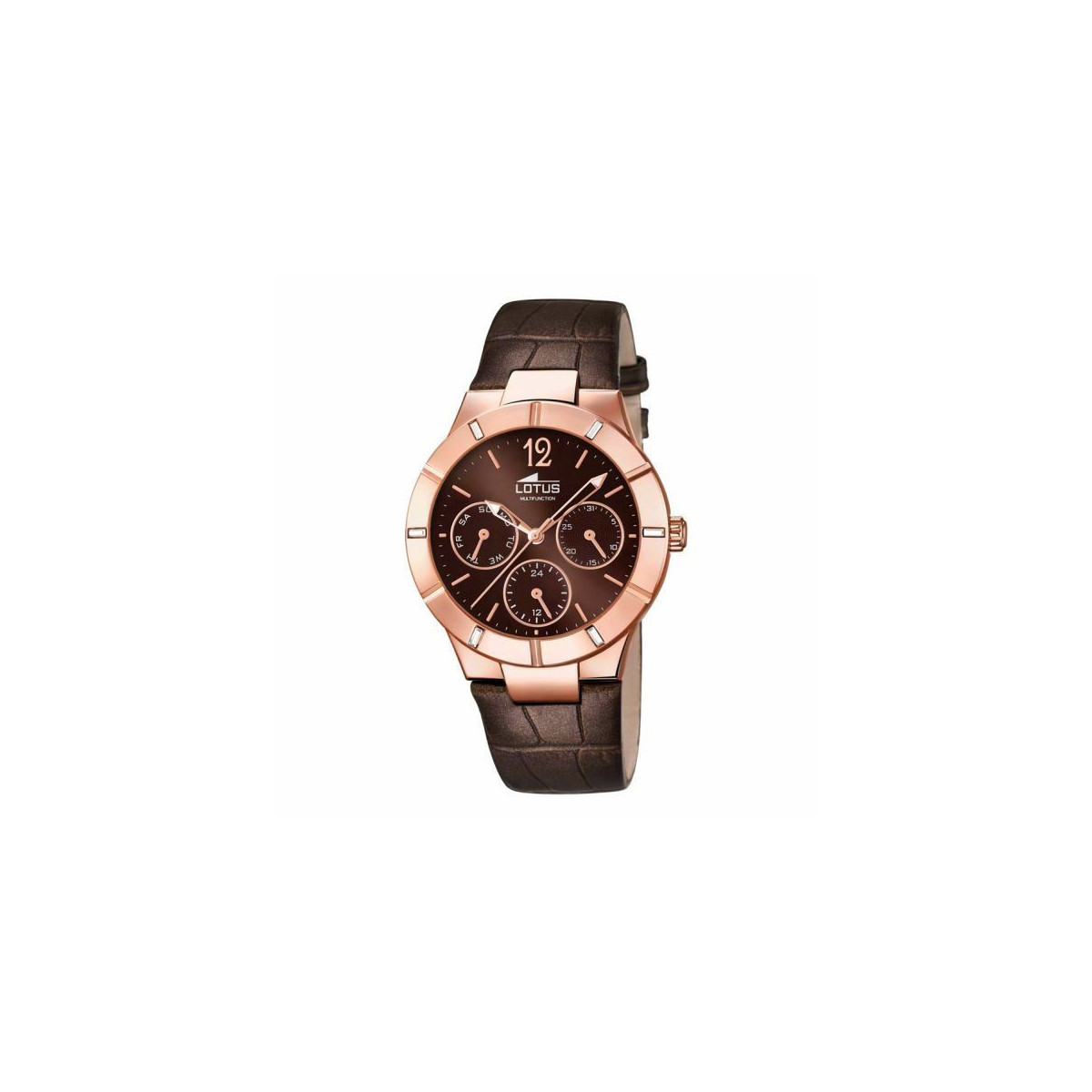 CHOCOLATE MULTIFUNCTION TRENDY LOTUS WATCH - 18100/2