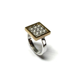 ANELL BICOLOR QUADRAT - S-2555/BR