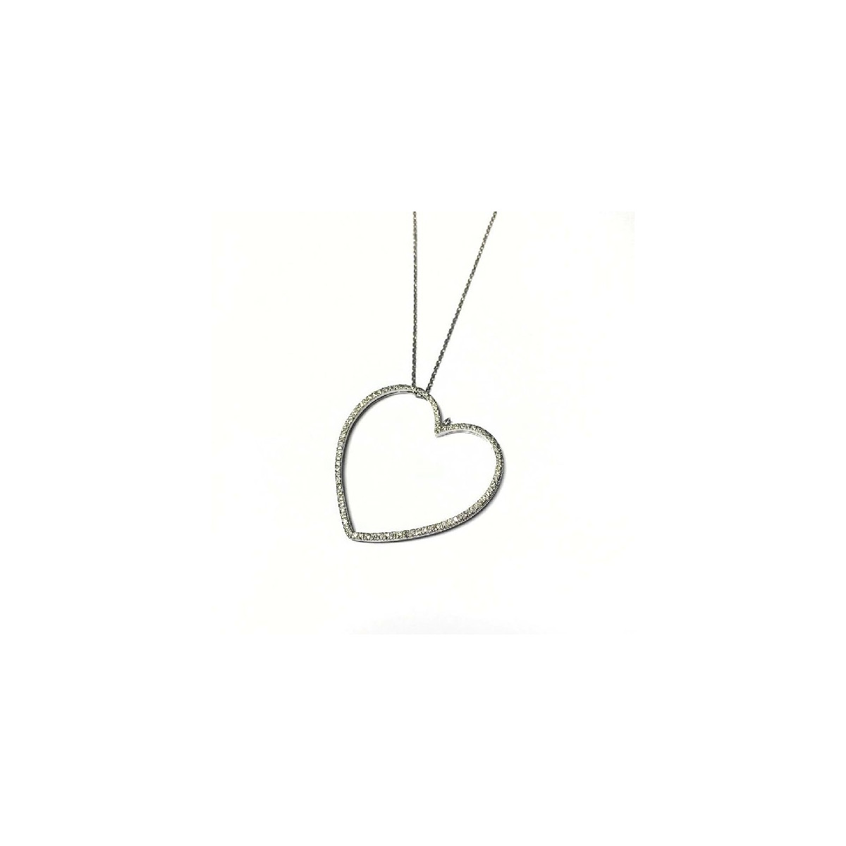 WHITE GOLD AND DIAMONDS NECKLACE SHAPED HEART  - COR/ESP