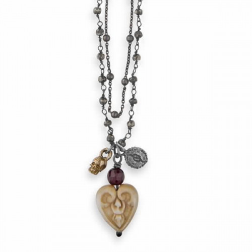 HEART BONE PLATADEPALO NECKLACE - CAN10A