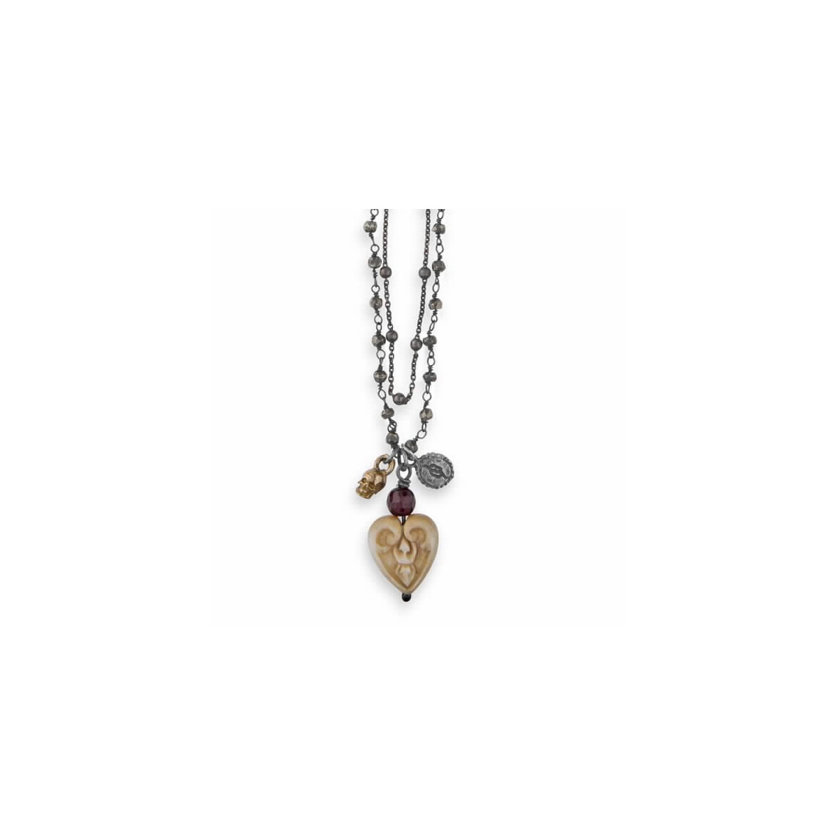 HEART BONE PLATADEPALO NECKLACE - CAN10A