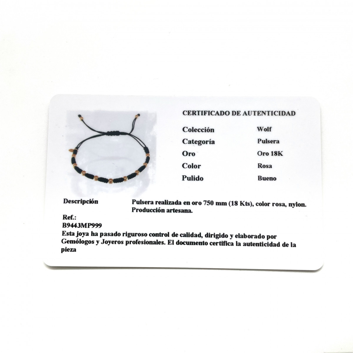 ROSE GOLD BALLS JAIBOR NYLON BRACELET - B9443MP999