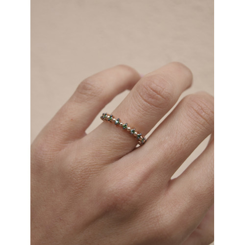 ANILLO PANOS & SAVAS DIAMANTES VERDE - R1782