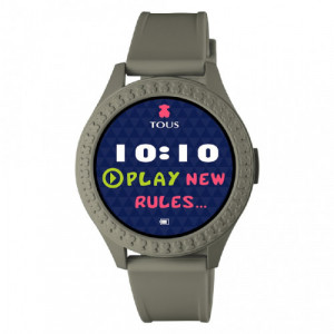 TOUS SMARTEEN CONNECT WATCH WITH KHAKI SILICONE STRAP - 200350991