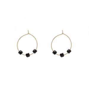 PENDIENTES ALISIA AGATA NEGRA - AL2537ORO AGATANERA