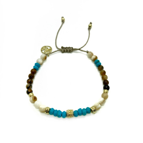 TURQUOISE TOP SILVER BRACELET - PU6836PXMA