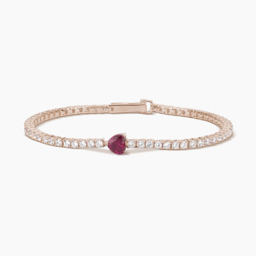 PULSERA MABINA RIVIERE CORAZÓN RUBI - 533439-M