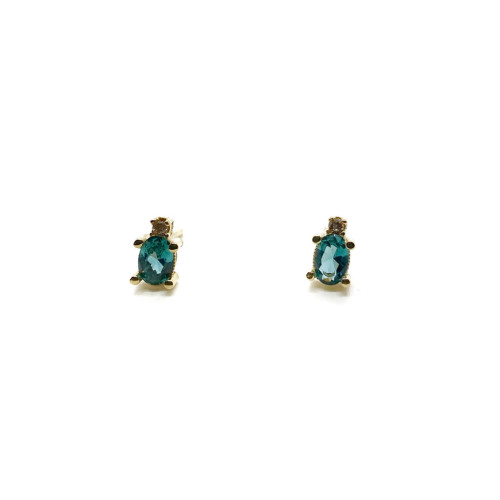 GREEN TOP SILVER EARRINGS - PE6952PXZV
