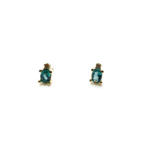 GREEN TOP SILVER EARRINGS - PE6952PXZV