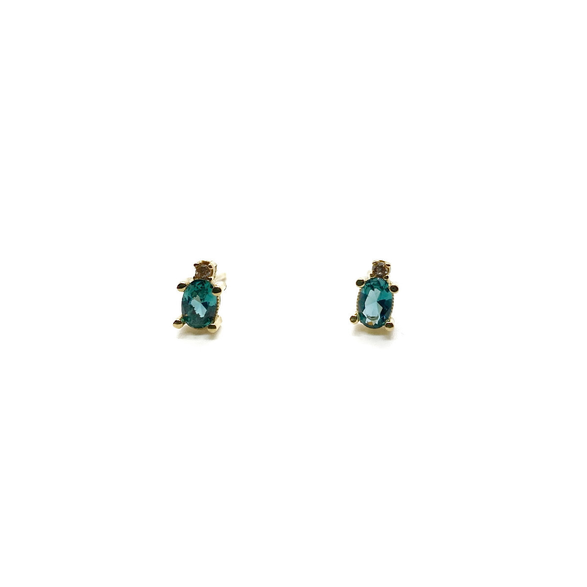 GREEN TOP SILVER EARRINGS - PE6952PXZV