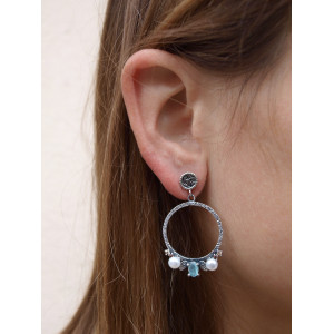 ARRACADES TOP SILVER CALCEDONIA PERLES - PE6906PKC