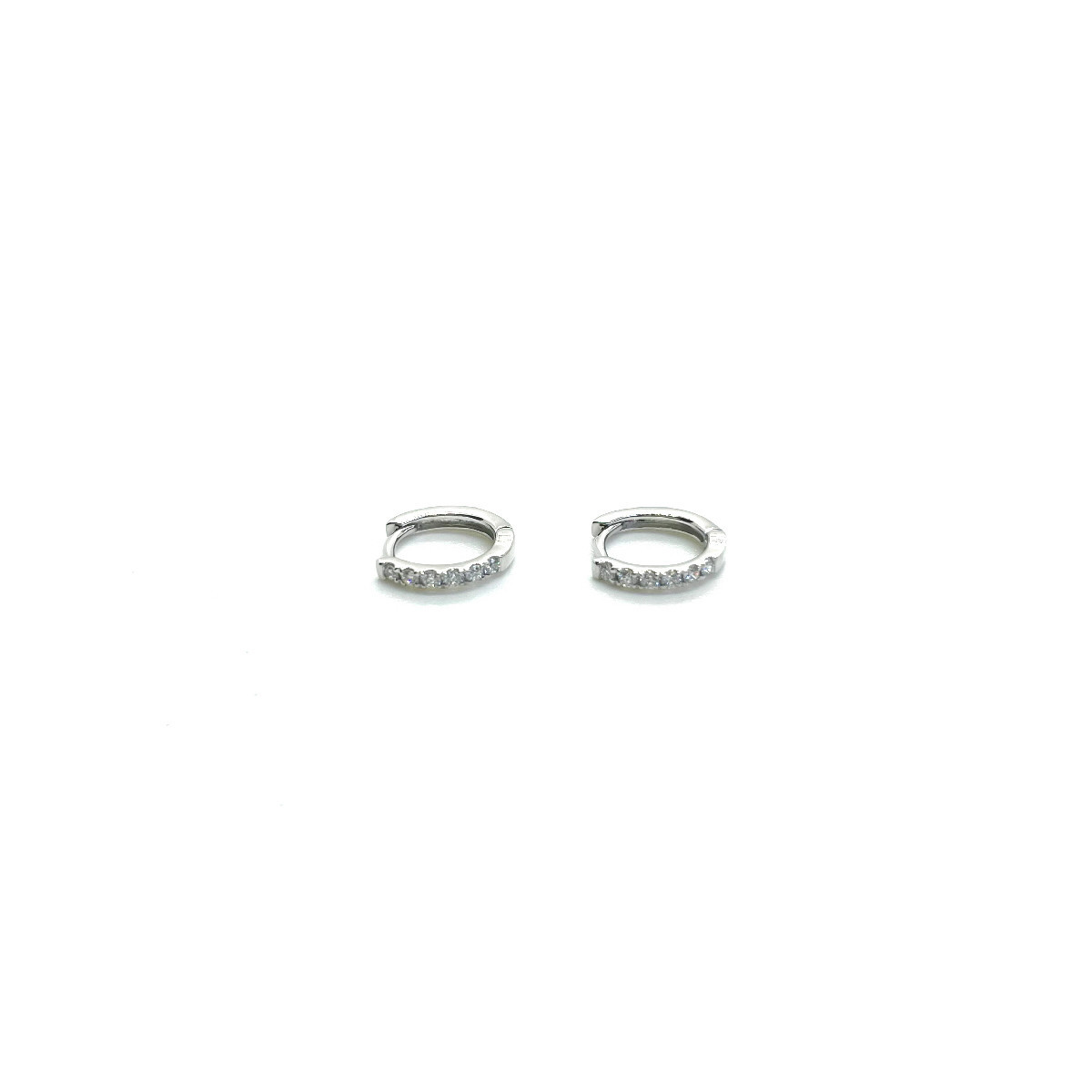 WHITE GOLD DIAMOND HOOPS EARRINGS - 20158A/001