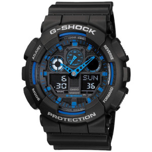 RELOJ CASIO G-SHOCK ANALOGICO DIGITAL AZUL NEGRO - GA-100-1A2ER