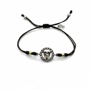 TOP SILVER CHAMPAGNE HEART BRACELET - PU7040PMAC