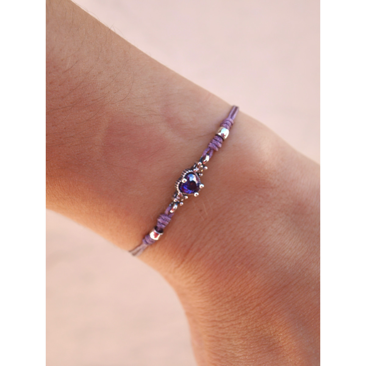 PULSERA TOP SILVER CORAZÓN LILA - PU7054PMAL