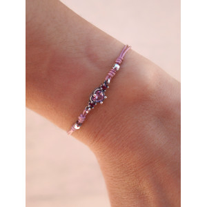 PULSERA TOP SILVER CORAZÓN ROSA - PU7054PMAR