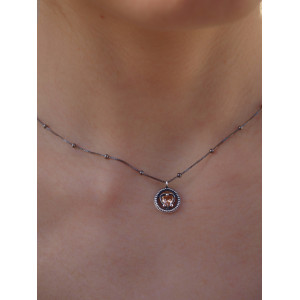 CHAMPAGNE HEART TOP SILVER NECKLACE - CO7041PCADC