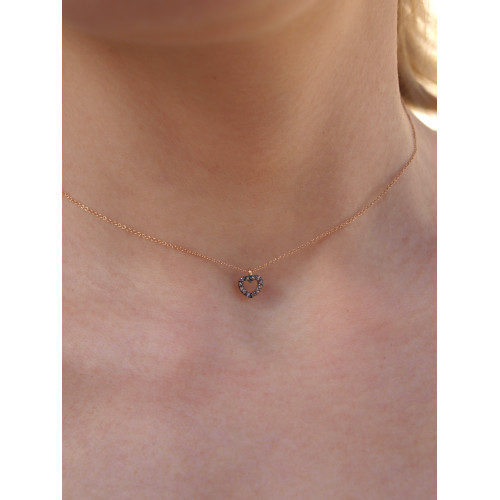 ROSE GOLD HEART DIAMONDS PANOS & SAVAS NECKLACE - N1292
