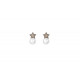 SILVER AND PEARL STAR SUNFIELD EARRINGS - PE060649