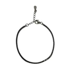 BLACK TOP SILVER BRACELET - PU7071PN