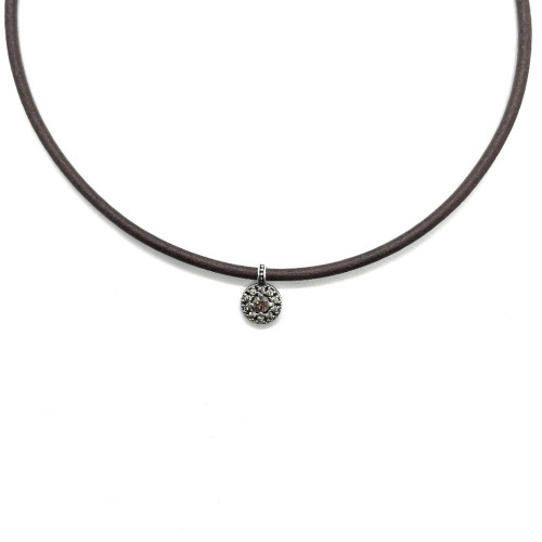 COLLAR TOP SILVER MARRON - CO7007PC