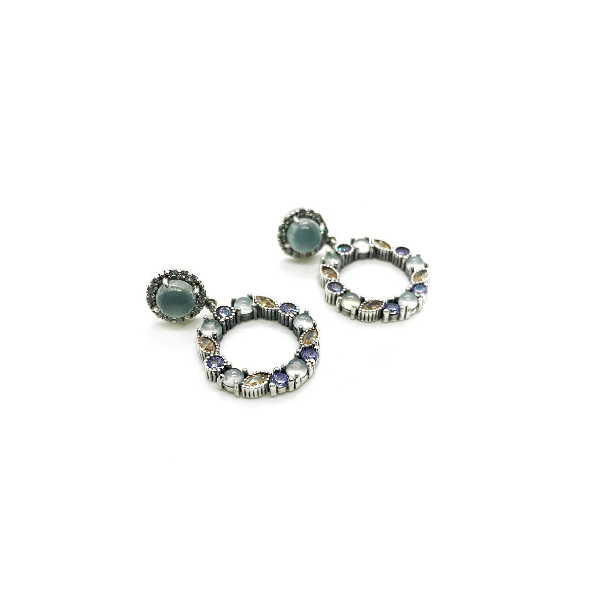 CHALCEDONY  XAVIER DEL CERRO EARRINGS - 10486CA