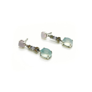 PENDIENTES XAVIER DEL CERRO CALCEDONIA CURARZO ROSA - 10755