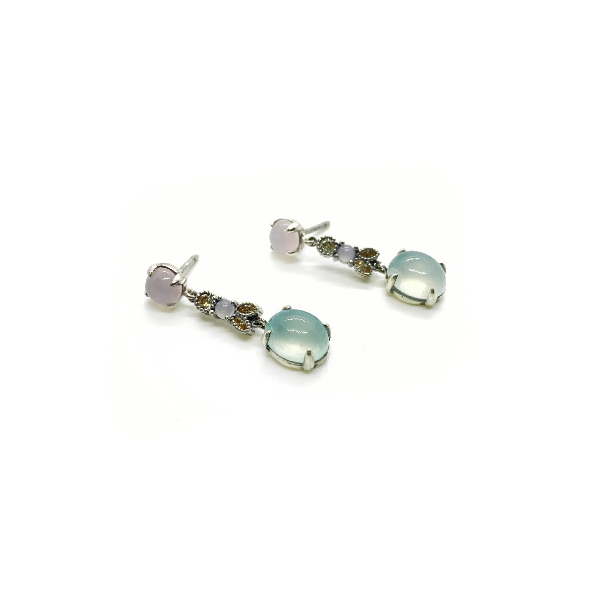 PENDIENTES XAVIER DEL CERRO CALCEDONIA CURARZO ROSA - 10755