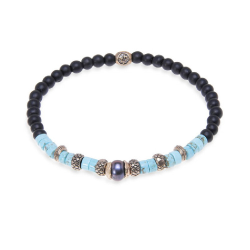 PULSERA PLATADEPALO PERLA TAHITI - BB041X T/M