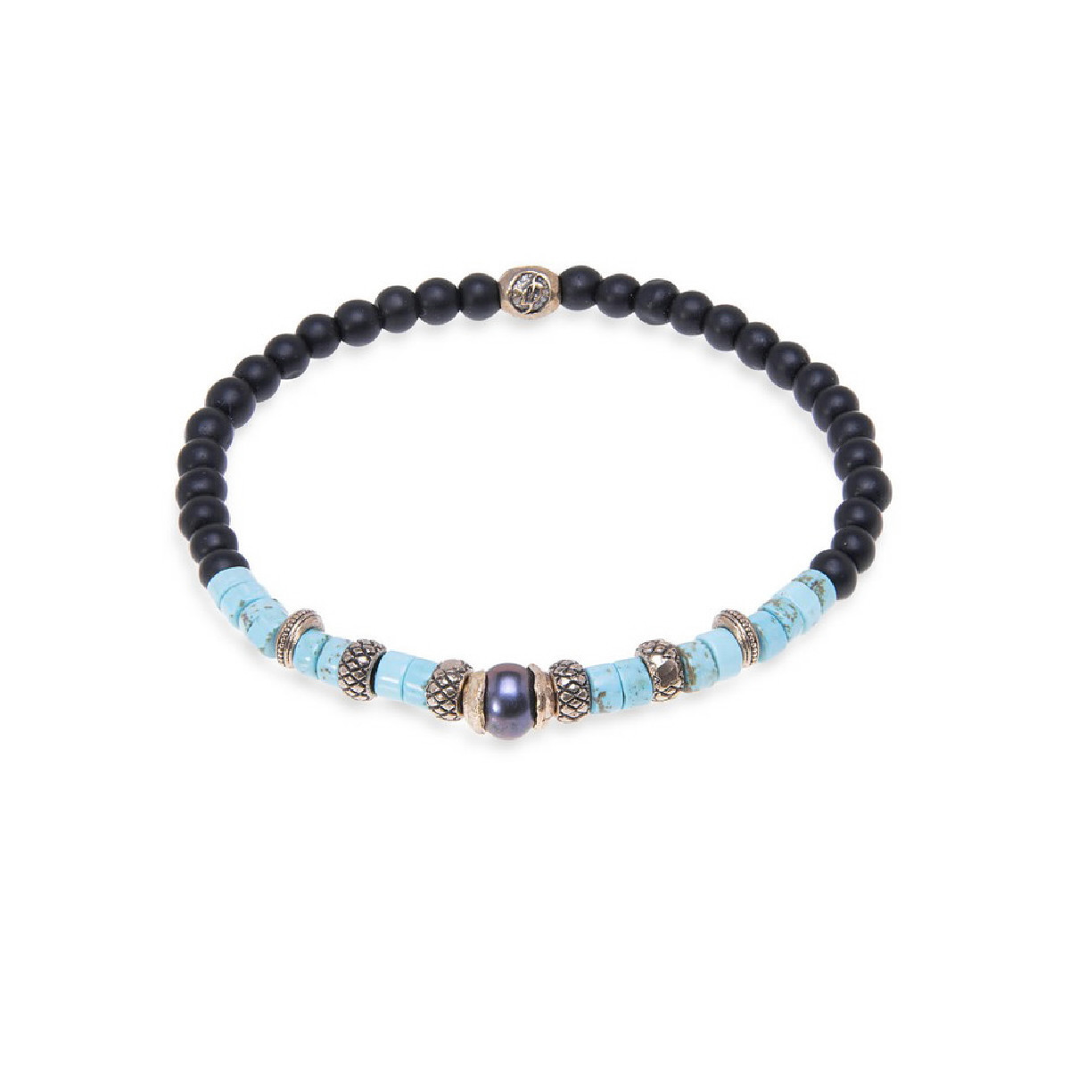 PULSERA PLATADEPALO PERLA TAHITI - BB041X T/M