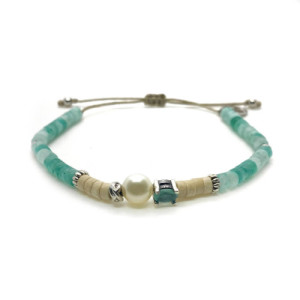 PULSERA TOP SILVER PERLA AZUL - PU7088PTUC