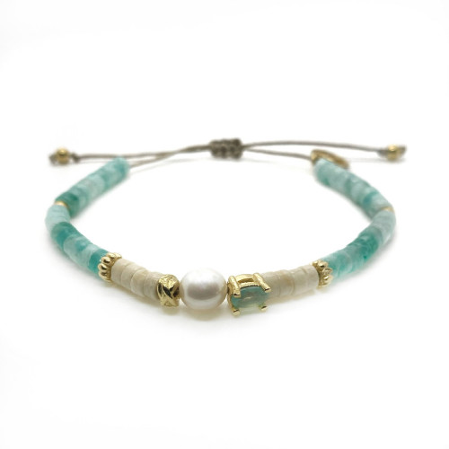 PULSERA TOP SILVER PERLA AZUL - PU7088PXTUC