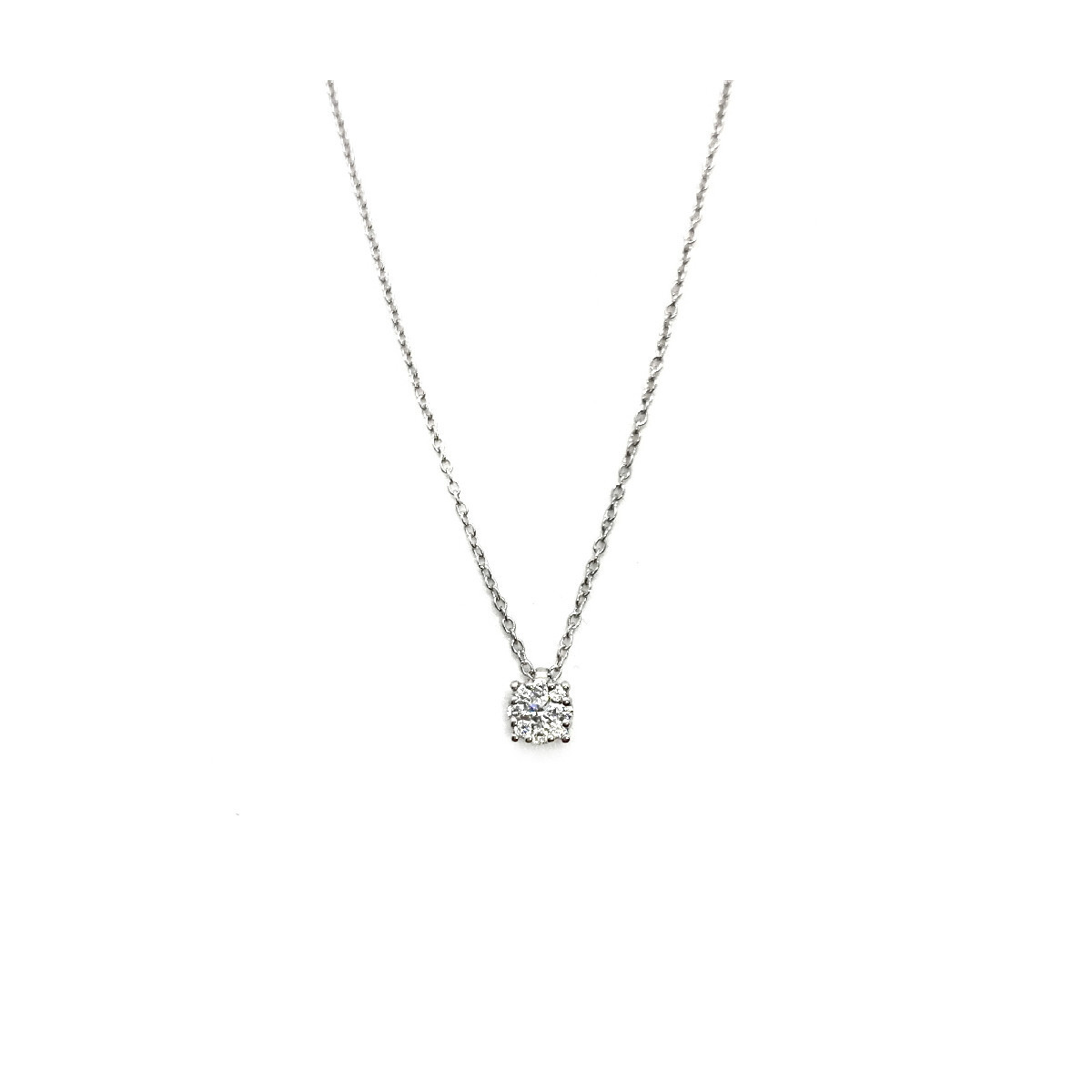 SUPERORO WHITE GOLD AND DIAMONDS NECKLACE - A50-S10C-43:01