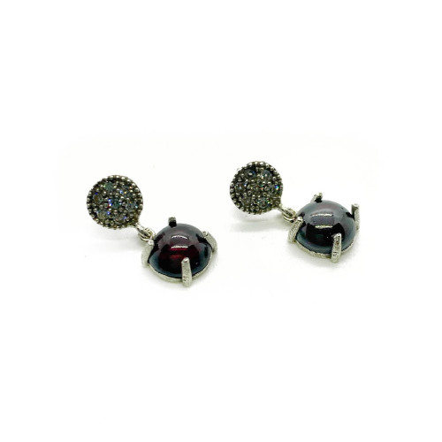 PENDIENTES PLATADEPALO GRANATE - WE169X