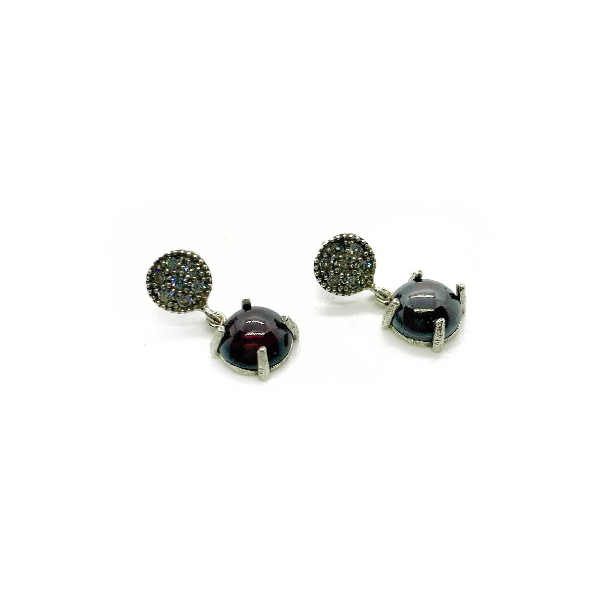 PENDIENTES PLATADEPALO GRANATE - WE169X