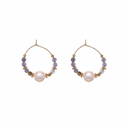 TANZANITE GOLD PEARL ALISIA EARRINGS - AL4113ORO TANZANITE