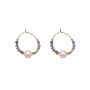 PENDIENTES ALISIA PERLA ORO TANZANITA - AL4113ORO TANZANITE