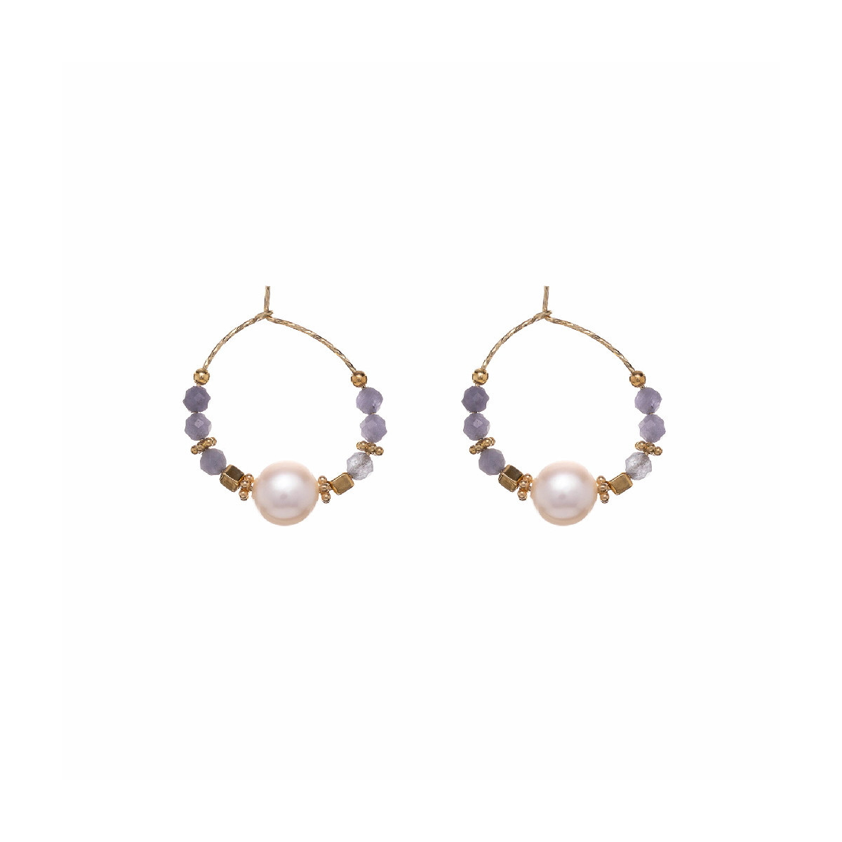 TANZANITE GOLD PEARL ALISIA EARRINGS - AL4113ORO TANZANITE