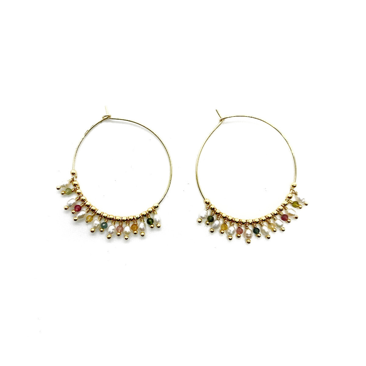 PENDIENTES ALISIA PERLAS ORO TURMALINAS - AL4054ORO