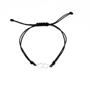 WHITE GOLD 2 HEARTS EKAN BRACELET - 084696