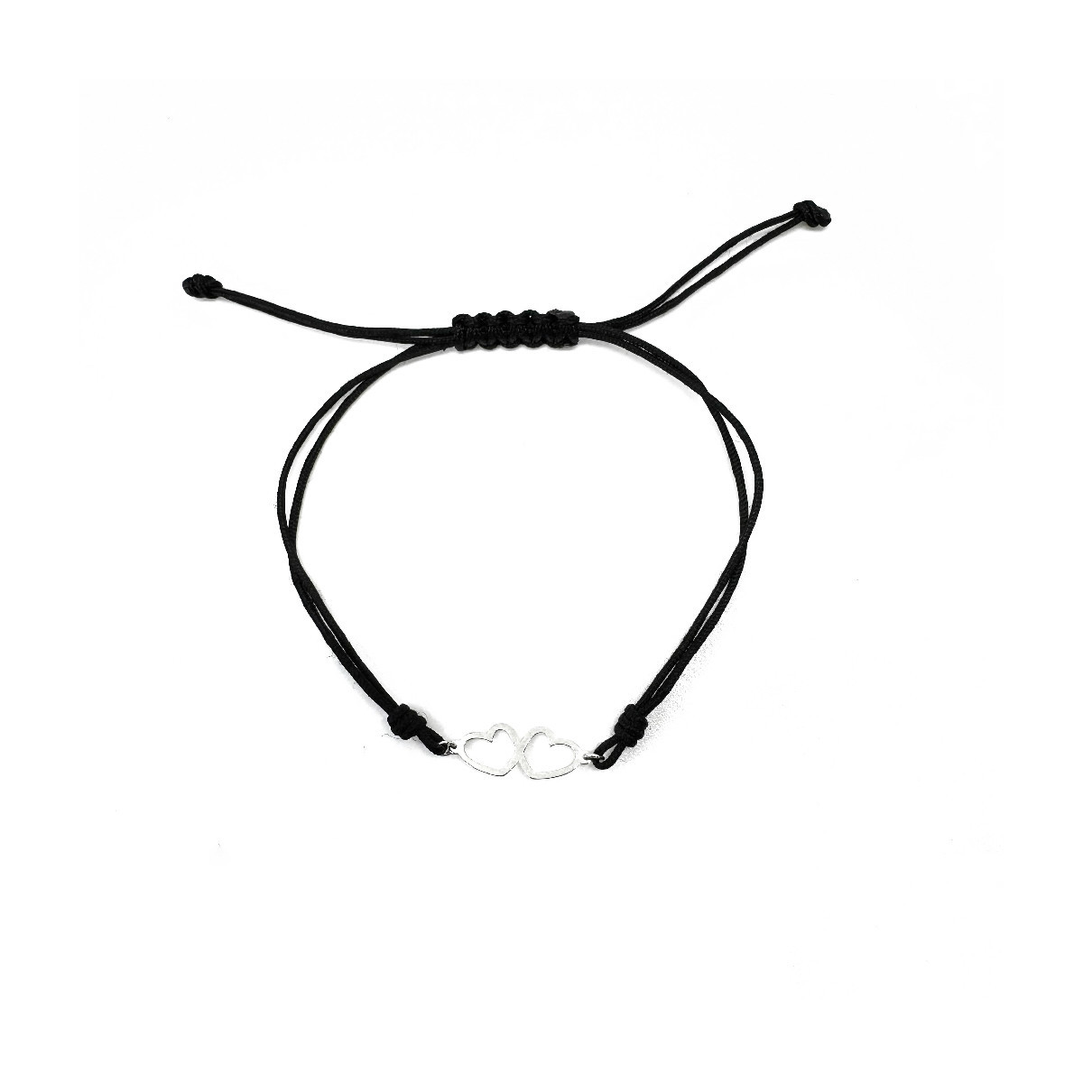 WHITE GOLD 2 HEARTS EKAN BRACELET - 084696
