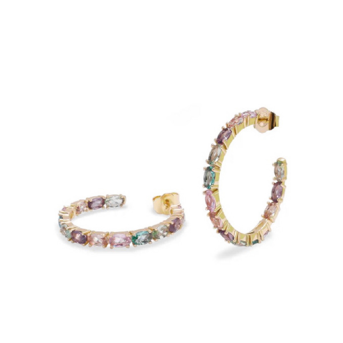 COLORFUL LINEARGENT EARRINGS - 19567-R-A