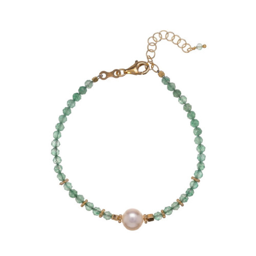 PULSERA ALISIA AVENTURINA PERLA - AL4108ORO AVVENTURIN