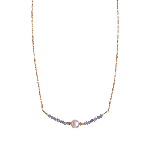 COLLAR ALISIA TANZANITA PERLA - AL4109ORO TANZANITE